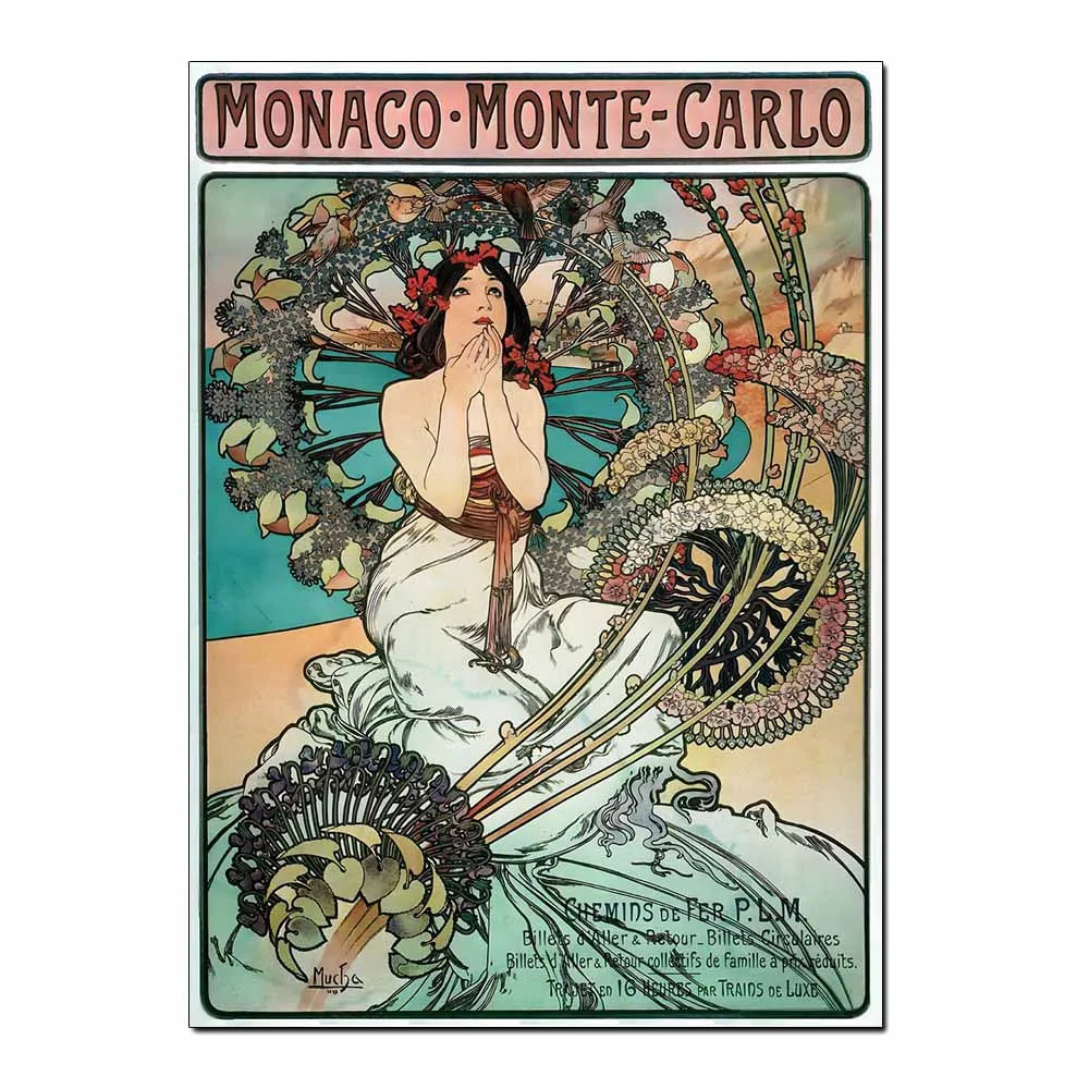 Art Nouveau Retro Poster Abstract Wallpaper Print Canvas Painting Wall Art Picture for Living Room Home Decor Aesthetic Mural