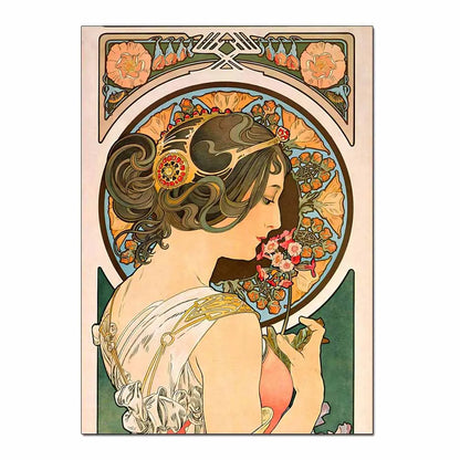 Art Nouveau Retro Poster Abstract Wallpaper Print Canvas Painting Wall Art Picture for Living Room Home Decor Aesthetic Mural