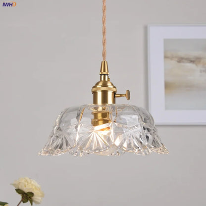 IWHD Clear Glass LED Pendant Lights Dining Living Room Cafe Brass Nordic Modern Simple Home Decor Hanging Lamp Lamparas Colgante