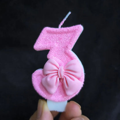 Creative Digital 0-9 Number Birthday Cake Candles New Girls Pink Bow Household Home Decor Ornaments Cakes Decorations Candle