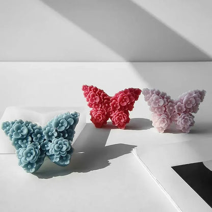Rose Butterfly Candle Silicone Mold DIY Flower Soap Making Tool Resin Chocolate Mold Valentine Birthday Gift Craft Home Decor