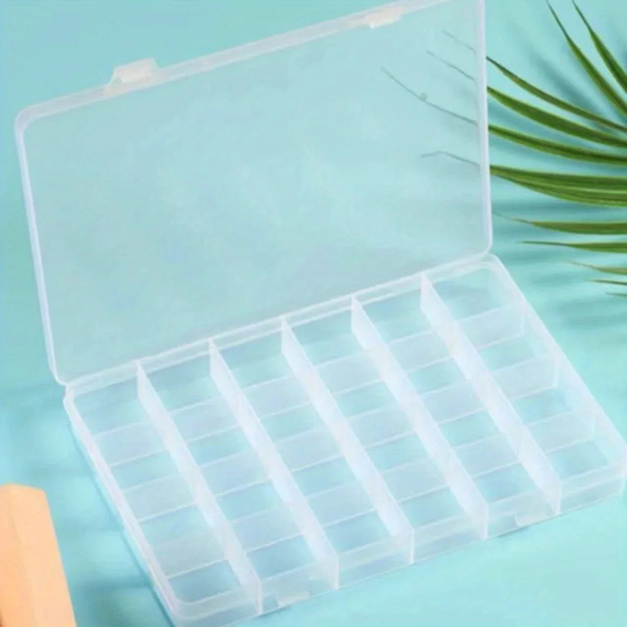 Plastic Storage Box Case Slot Pills Jewelry Beads Earring Case Organizer 24 grids Jewlery Box Large Capacity Square Transparent