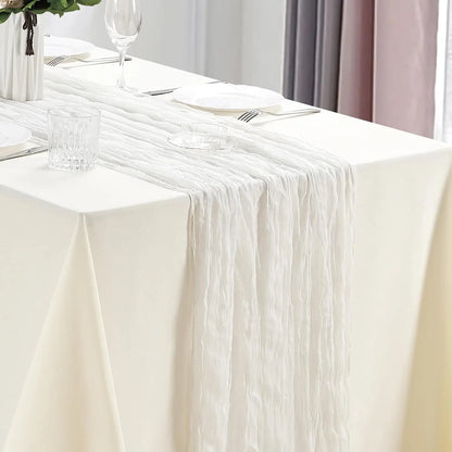6pcs Cheesecloth Table Runner Boho Gauze Table Runner 40x270cm for Wedding Bridal Shower Birthday Party