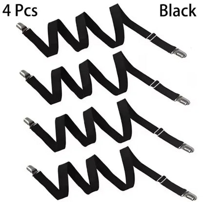4PCS Double Clip Sheet Fasteners - Versatile Sheet Clips for Bed Sheets and Sofa Covers with Non-slip Adjustment