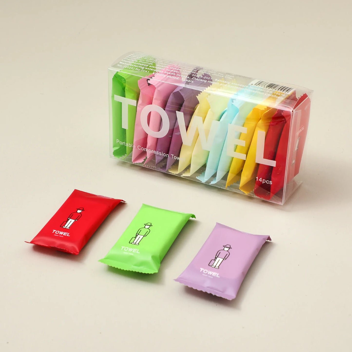 14pcs/box Disposable Washcloth Portable Travel Towel Thickened Compressed Face Towel Disposable Washcloth