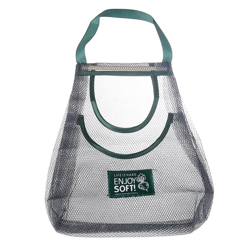 Reusable Storage Bags Kitchen Hanging Mesh Bag Home Fruit And Vegetable Storage Net Bag For Ginger Garlic Potatoes Onions