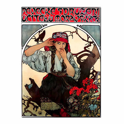 Art Nouveau Retro Poster Abstract Wallpaper Print Canvas Painting Wall Art Picture for Living Room Home Decor Aesthetic Mural