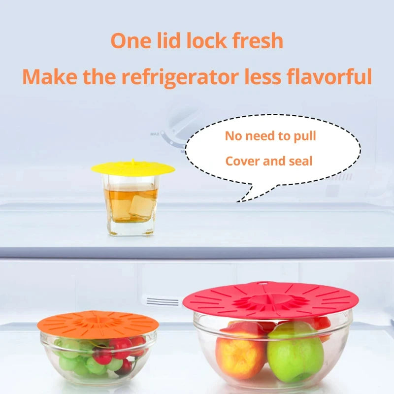 5pcs Environment-friendly Preservation Cover Food Ftorage Can Be Used For Refrigerators Microwave Ovens Spill Proof