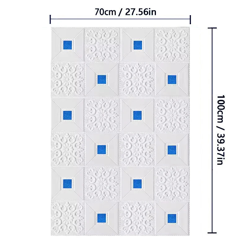 70cm*1M 3D Brick Pattern Wall Panels Wallpaper DIY Waterproof for Living Room Bedroom Kitchen Background Wall Decoration