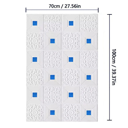 70cm*1M 3D Brick Pattern Wall Panels Wallpaper DIY Waterproof for Living Room Bedroom Kitchen Background Wall Decoration