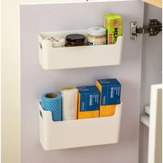 Non Perforated Cling Film Rack Inside Cabinet Wall Shelf Spice Rack Dish Drying Rack Kitchen Organizer for Home Storage