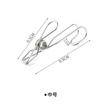 Stainless Steel Clothespins with Hooks Metal Spring Clips with Hooks Universal Hanging Clips for Offices Kitchens Bathroom