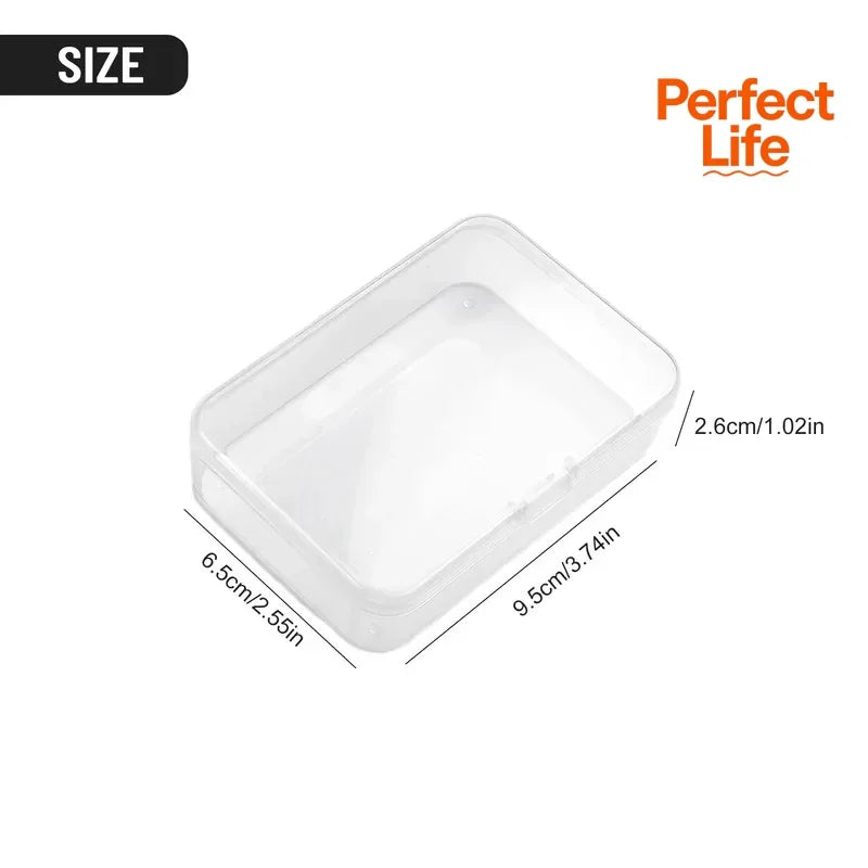 5PCS Transparent Plastic Box Jewelry Packaging Component For Receiving Box ID Card Jewelry Rectangle Home plastic storage box