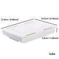 1pc White SelfAdhesive Storage Drawer Box Makeup Pencil Tray Desk Hidden Under Desk Stand Self-adhesive Under-drawer Storage Box