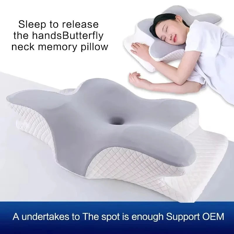 Butterfly Memory Foam Cervical Pillow Aids Sleep Slow Rebound Fits Shoulders And Neck Comfortable Pressure Relief