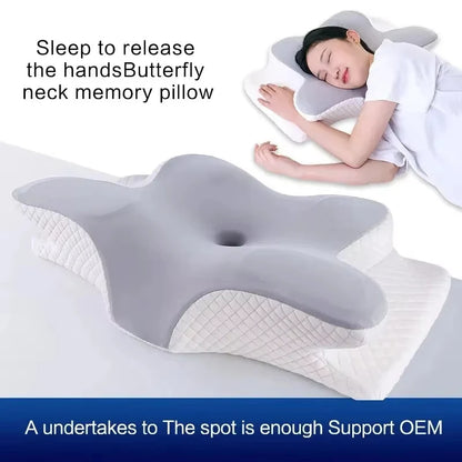 Butterfly Memory Foam Cervical Pillow Aids Sleep Slow Rebound Fits Shoulders And Neck Comfortable Pressure Relief