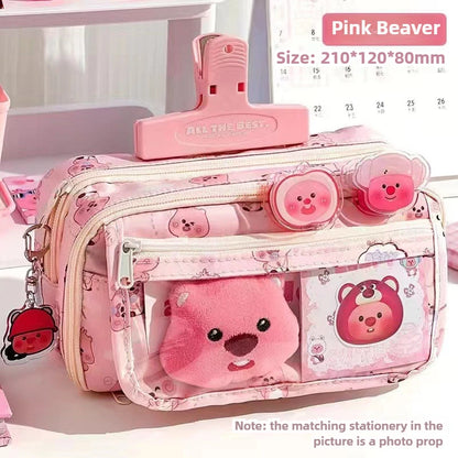 High Quality Kapibara Cartoon Pencil Case with Flip Top for Easy Access and Large Capacity for Stationery Storage