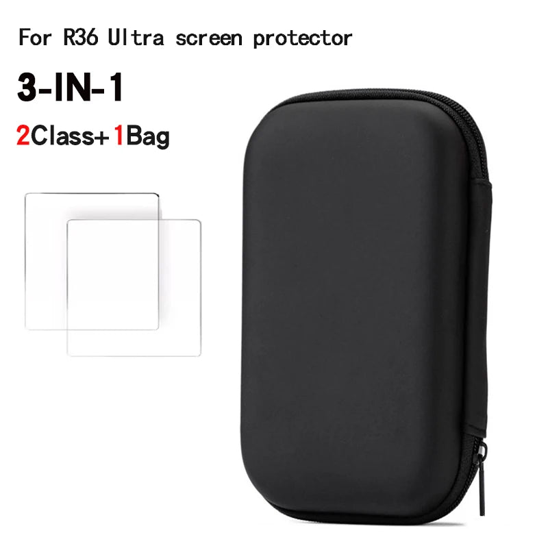 TOFON Transparent protective case For R36 Ultra game console storage bag EVA shell resistant  scratch resistant screen film