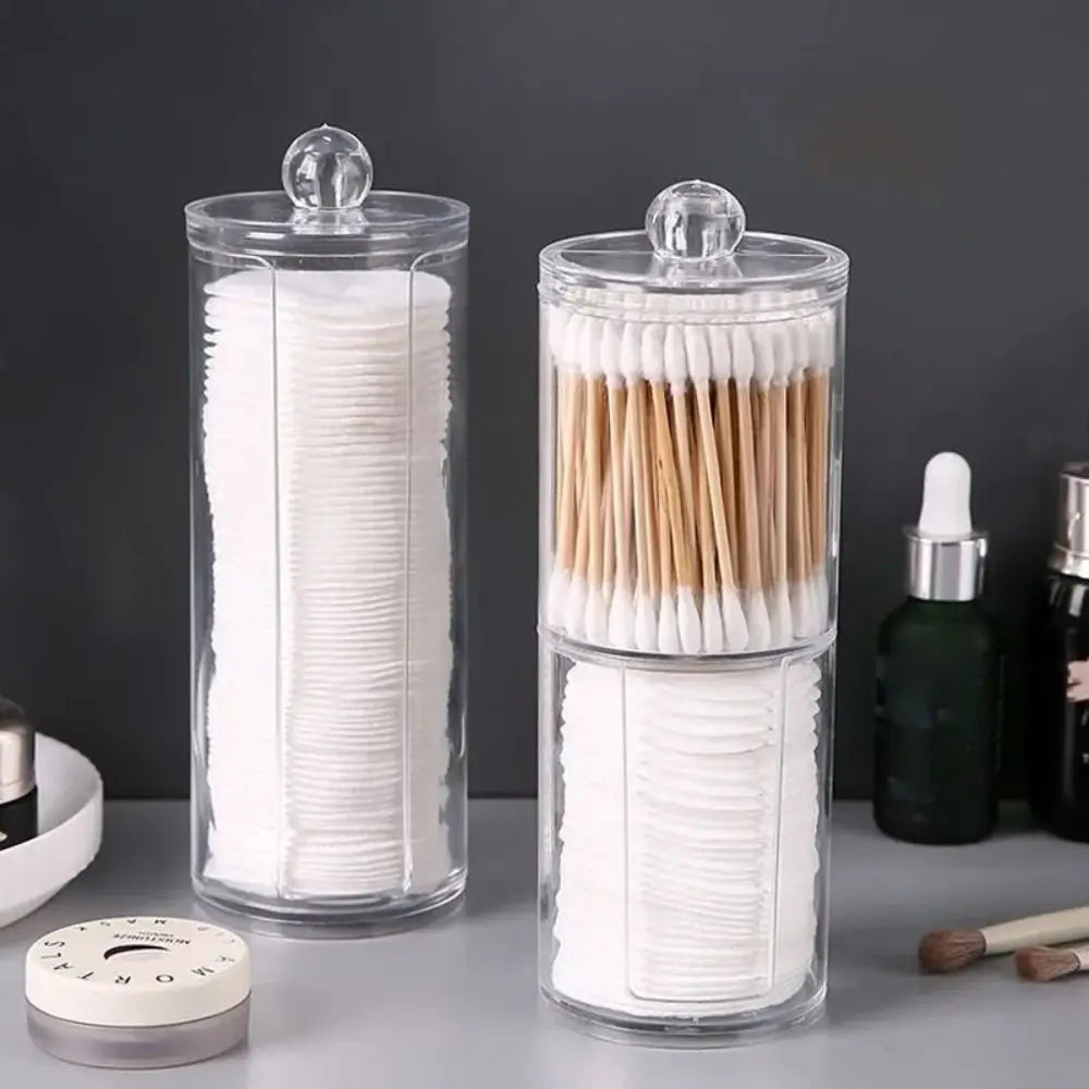 1pcs Acrylic Cotton Swab Makeup Organizer Cosmetics Storage Box Portable Make Up Cotton Pad Holder Container Storage Case