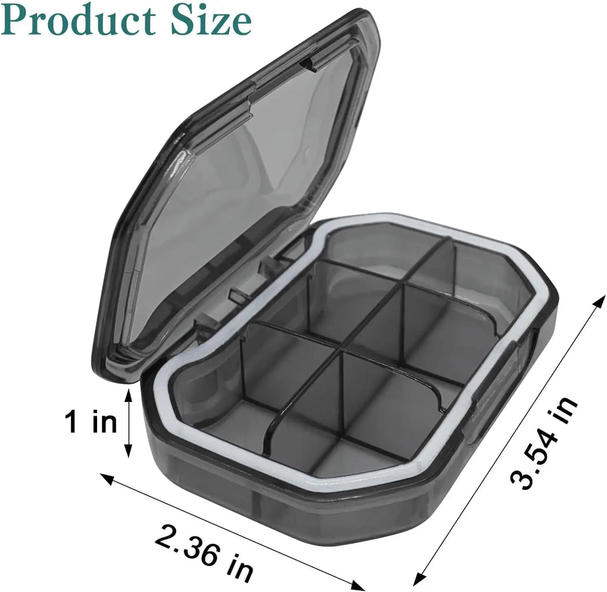2Pcs 7 Days Pill Storage Box Mini Travel Portable Medicines Dispenser Box Multifunction Plastic Seven Compartment Sealer Box