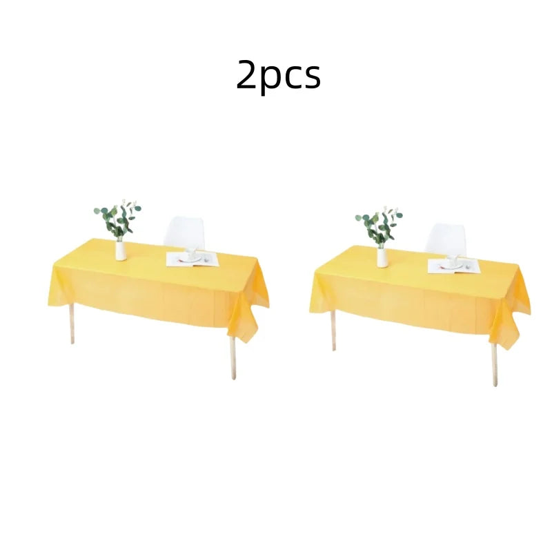 1pc Reusable Tablecloths 137x183cm BPA Free Plastic Dining Table Cover Cloth for Parties Picnic Camping Disposable Tablecloths