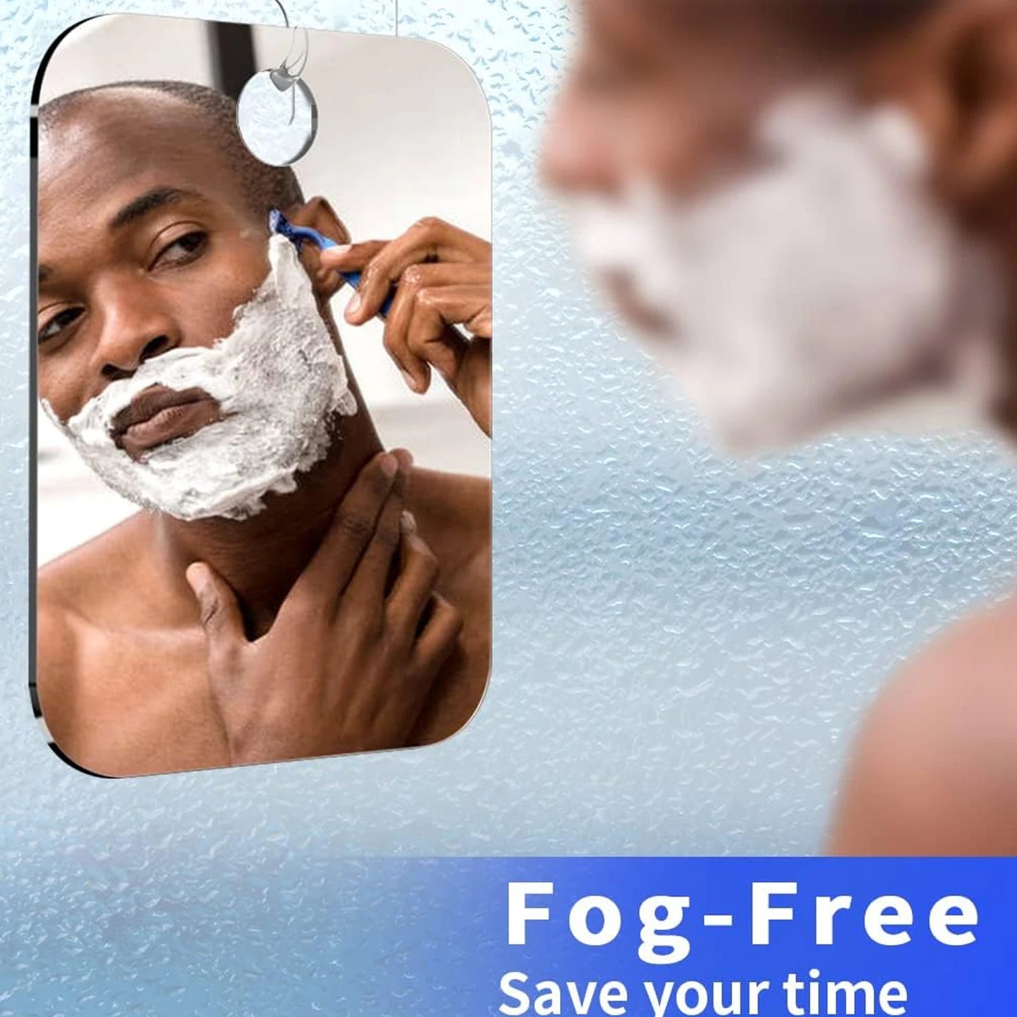 1Pc Acrylic Mirror With Wall Suction Shower Mirror with Razor Holder For Man Shaving Women Makeup Portable Travel Bathroom