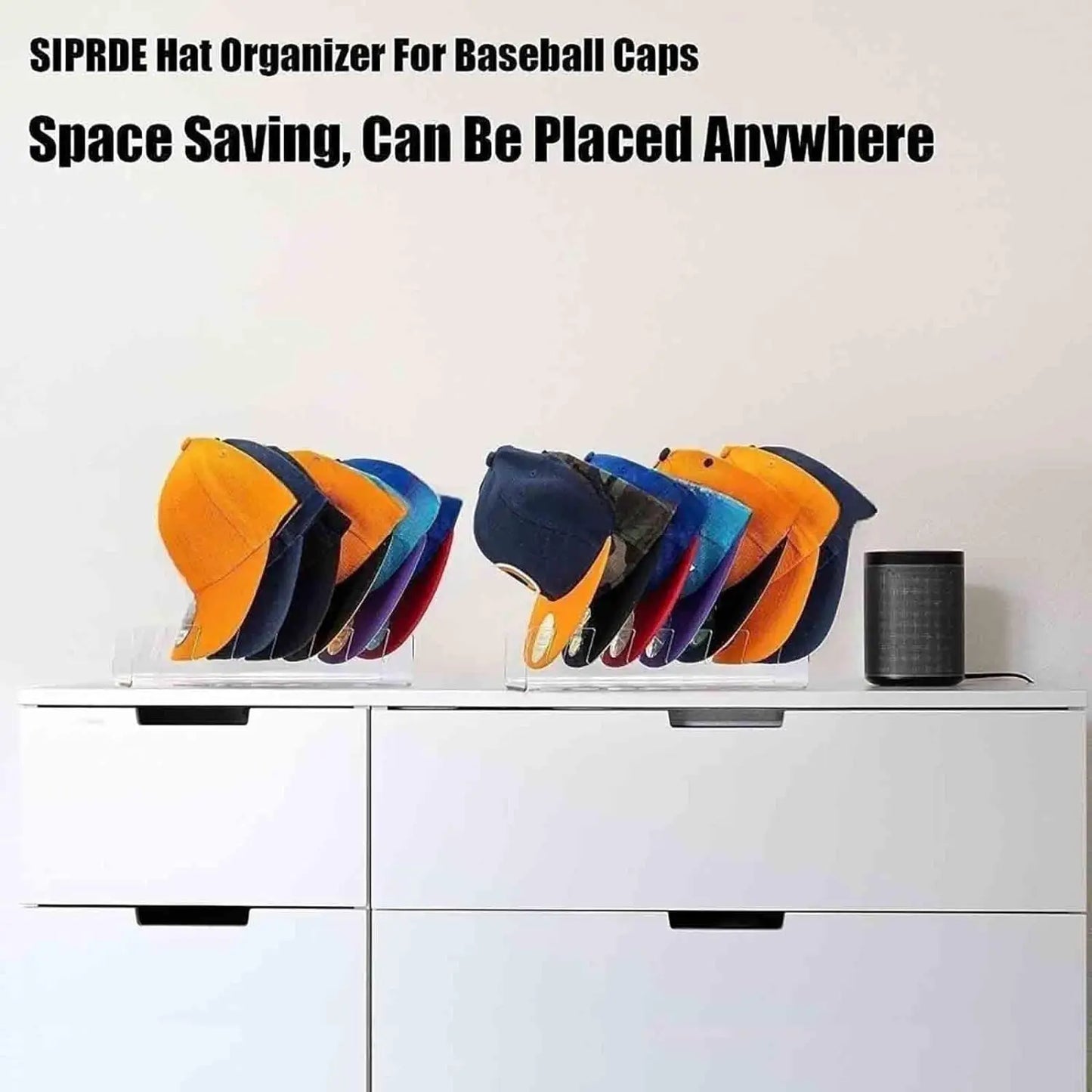 Hot sale Baseball cap racks Stackable Rectangular Acrylic Hat Organizer Stand For Baseball Caps Display And Organizer