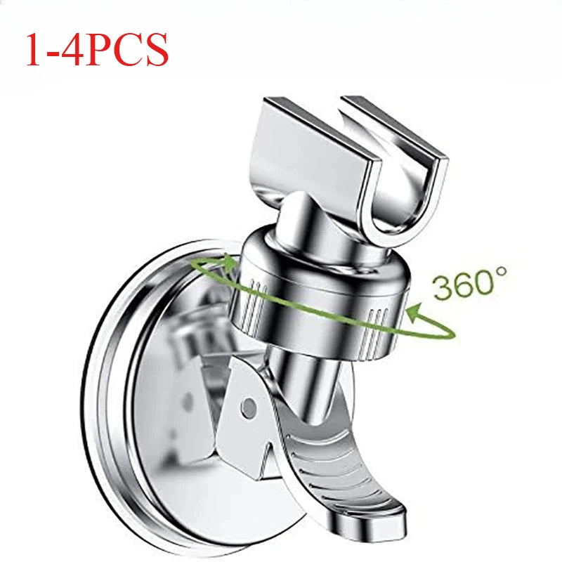 1-4Pcs Strong Vacuum Suction Cup Shower Rack Adjustable Handheld Shower Head Wall Mount Holder Rotating Bathroom Shower Base
