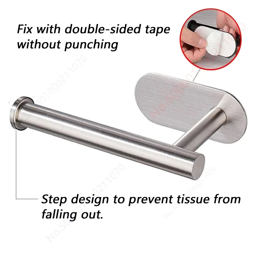 1PCS Kitchen Paper Towel Holder Toilet Paper Holder Adhesive Tissue Rack Napkin Dispenser Cabinet Storage Bathroom Accessories