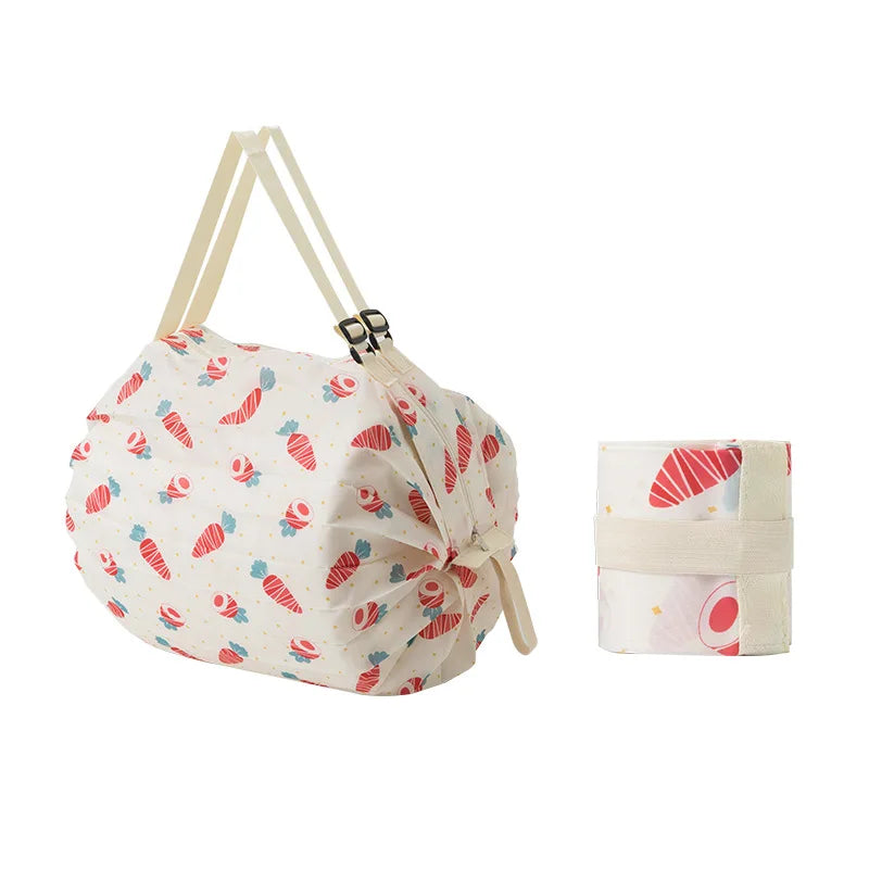 1PC Reusable Foldable Shopping Bag Eco-Friendly Waterproof Large Capacity Portable Storage Bag for Sustainable Shopping
