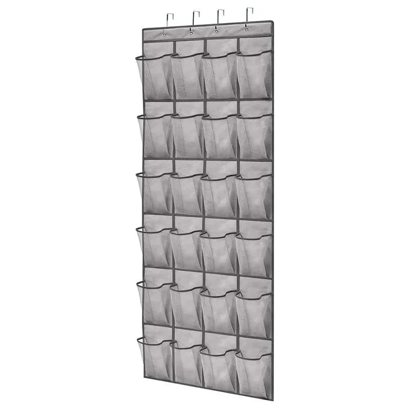 Wall Mount Door Hanging Shoe Organizer 24 Pocket Storage Rack For Sundries