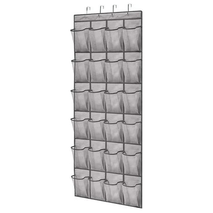 Wall Mount Door Hanging Shoe Organizer 24 Pocket Storage Rack For Sundries