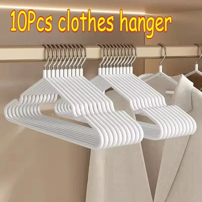 10pcs Metal Clothes Hangers Traceless No-Slip Durable Strong Space Saver for Bedroom Organization Non-Slip Strong Clothes Racks