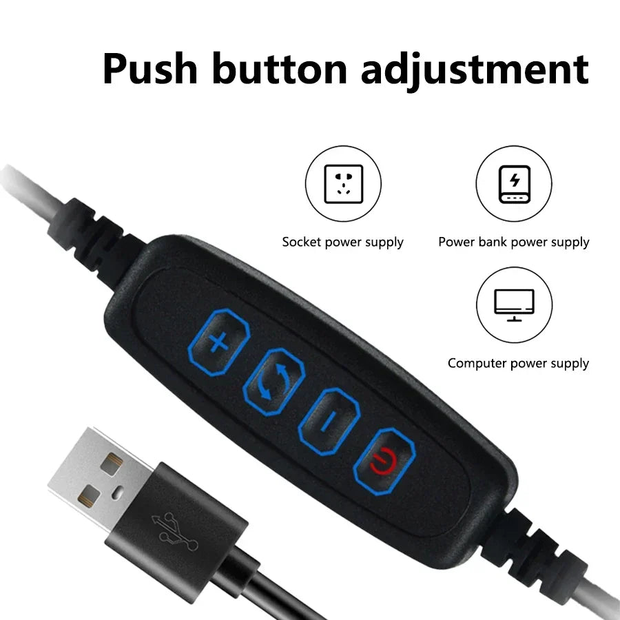 1Pc LED Spiral Table Lamp Modern Three Speed Dimming USB Power Button Switch Bedroom Decorative Table Lamp