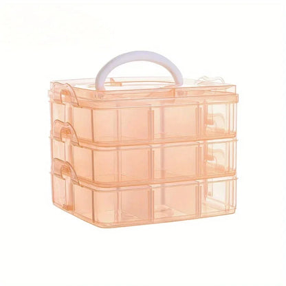 3-layer 18 Compartment Transparent Storage Box, Jewelry and Toy Storage Box, Suitable for Kitchen, Jewelry Organizer