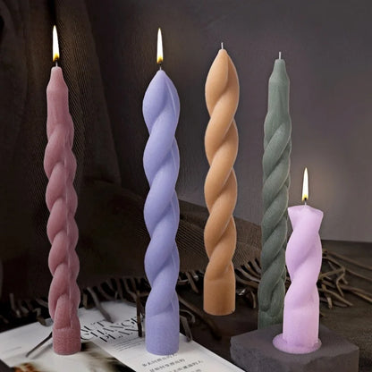 Geometric Spiral Candle Silicone Mold DIY Twisted Rod Wax Rod Silicone Mold Home Decor Tools Geometric Candle Making Supplies