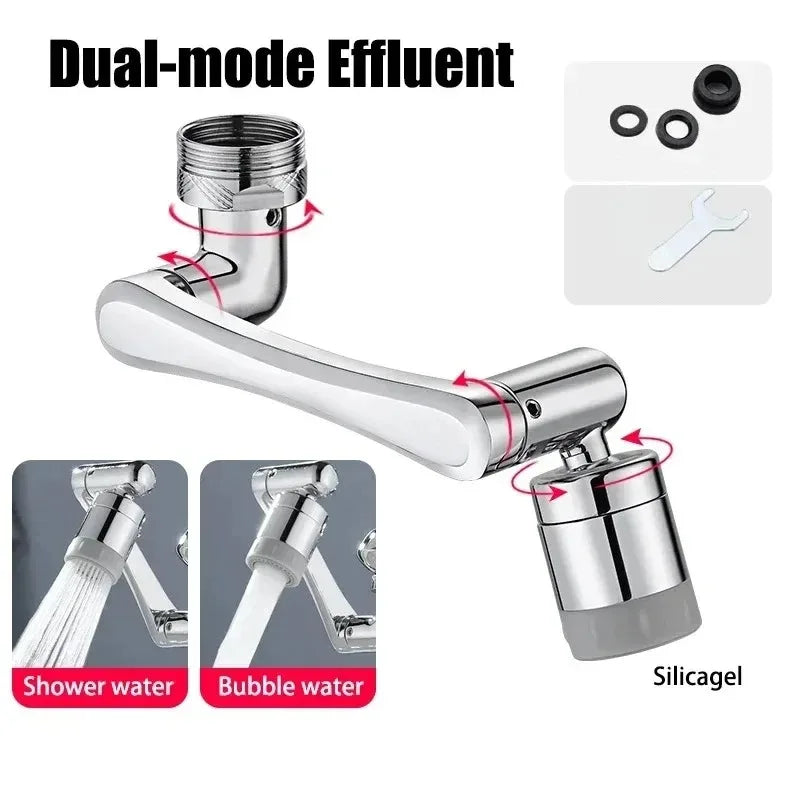 1080°Swivel Faucet Extender Sink Water Faucet Aerator Extension in Plastics, Swivel Robotic Arm Bathroom Faucet Extender Kitchen