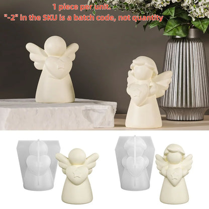 1pcs  Heart Wings Angel Silicone Mold DIY Human Sculpture Candle Gypsum Resin Mould Home Decor Birthday Gift