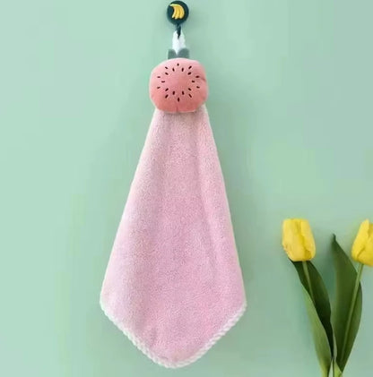 Coral Fleece Hangable Thicken Towel CartoonTowel Cute Absorbent Hand Towels Cleaning Cloth Rag Handkerchief