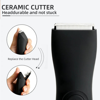 HOMEFISH Mens Body Hair Trimmer for Men Balls Women Lady Shaver Hair Removal Bikini Trimmer Groin & Body Shaver