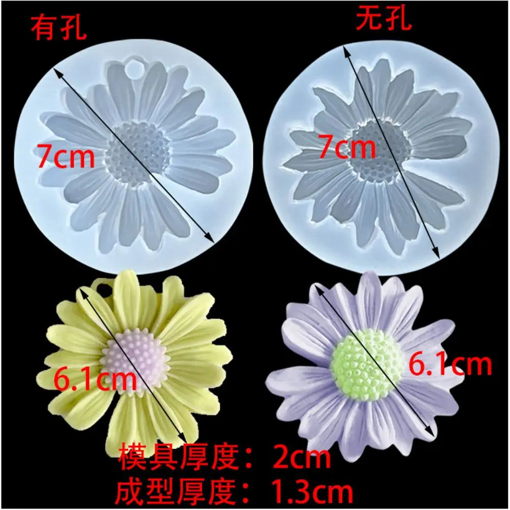 Big Daisy Small Daisy Flower Sun Flower Silicone Mould Flip Chocolate Cake Decoration Mould Diy Baking
