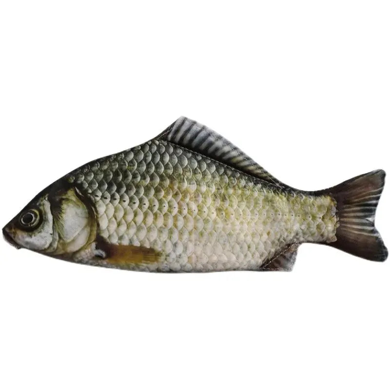 1pc Creative and Quirky Gift Simulated Fish Pen Bag Simulated Crucian Carp Stationery Bag