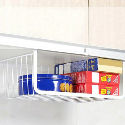 1PC Hot S/L Cupboard under Storage Iron Cabinet Closet Desk Hanging Mesh Basket Wire Bookcase Shelf Rack Organizer