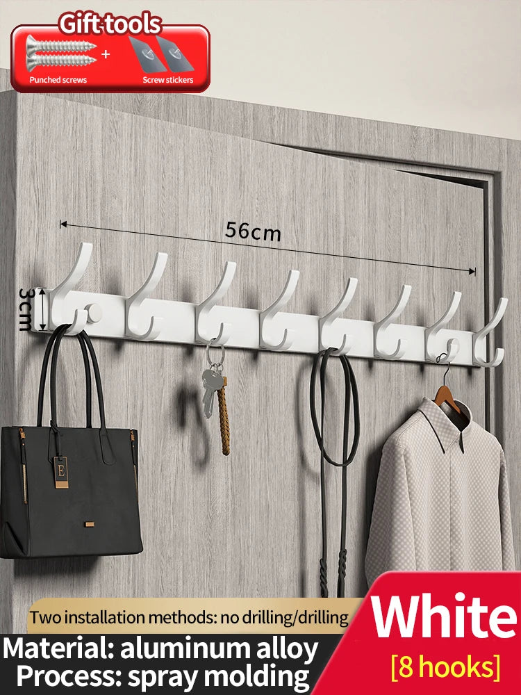 Punch-free Door Behind Hook Storage Wall Hanging Clothes Hanger Coat Hook no drill Hanger Bedroom Organizer Storage Kitchen Acce