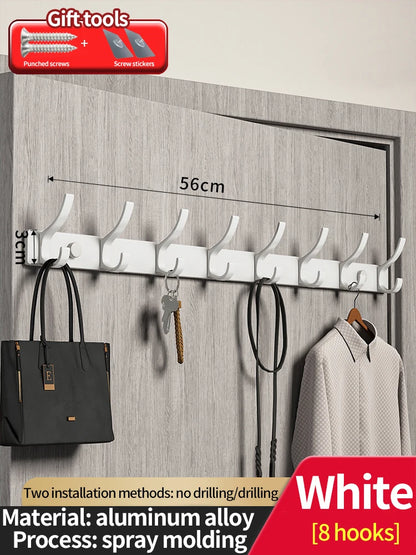 Punch-free Door Behind Hook Storage Wall Hanging Clothes Hanger Coat Hook no drill Hanger Bedroom Organizer Storage Kitchen Acce