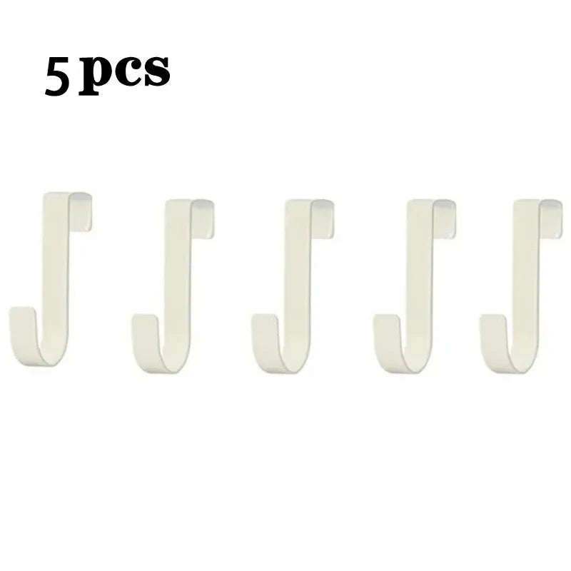 Multi-Purpose Cabinet Door Hooks, Over Door Hanger Rack for Kitchen Bathroom, Towel Coat Hat Clothes Storage Organizer