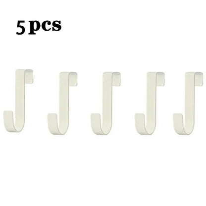 Multi-Purpose Cabinet Door Hooks, Over Door Hanger Rack for Kitchen Bathroom, Towel Coat Hat Clothes Storage Organizer