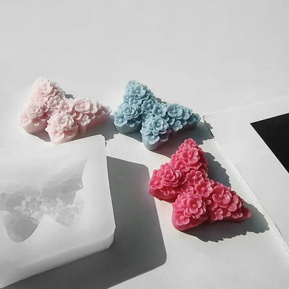 Rose Butterfly Candle Silicone Mold DIY Flower Soap Making Tool Resin Chocolate Mold Valentine Birthday Gift Craft Home Decor