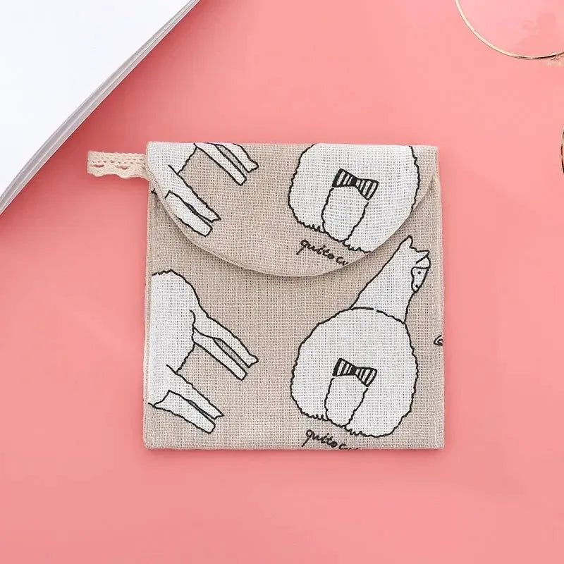 1pc Monthly Bag Cute and Portable Aunt Towel Bag, Large Capacity Towel Sanitary Cotton Bag, Carry on Bag