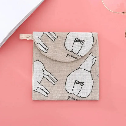 1pc Monthly Bag Cute and Portable Aunt Towel Bag, Large Capacity Towel Sanitary Cotton Bag, Carry on Bag